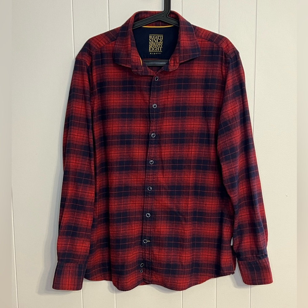 Bugatti "Since Nineteen Seventy‎ Eight" plaid flannel shirt Size XL